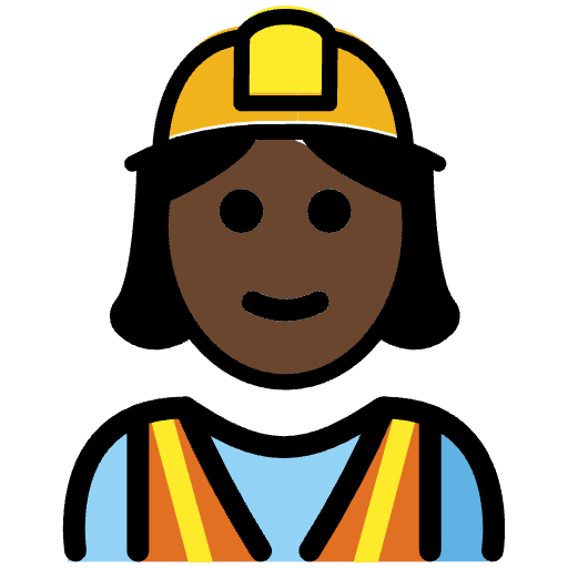 Woman Construction Worker Dark Skin Tone Element from OpenMoji Emoji Set