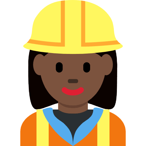 Woman Construction Worker Dark Skin Tone Element from Twemoji Emoji Set