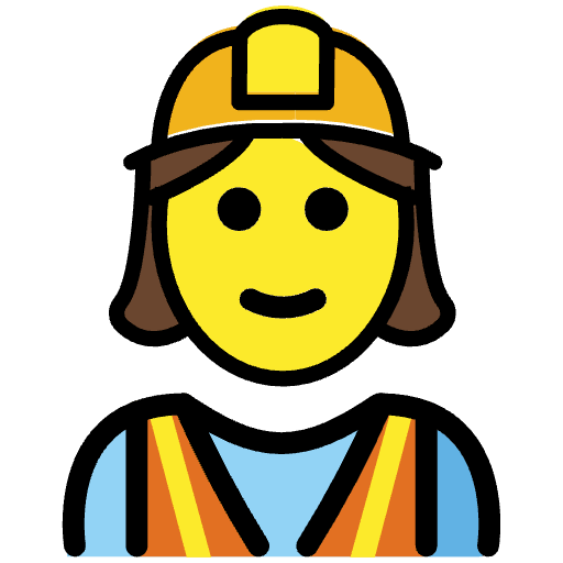 Woman Construction Worker Emoji from OpenMoji Emoji Set