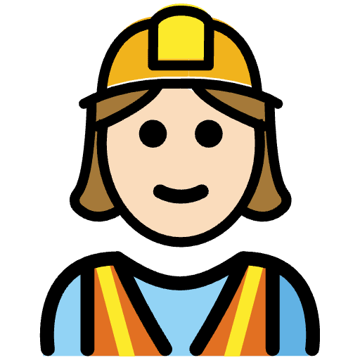 Woman Construction Worker Light Skin Tone Element from OpenMoji Emoji Set