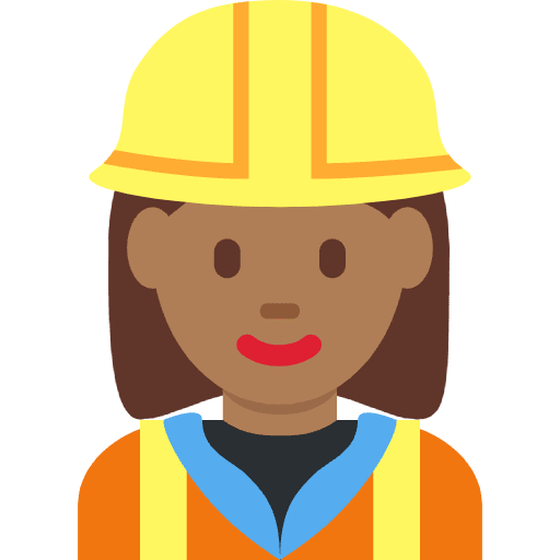 Woman Construction Worker Medium Dark Skin Tone Element from Twemoji Emoji Set