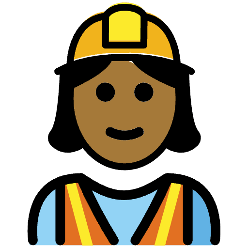 Woman Construction Worker Medium Dark Skin Tone Element from OpenMoji Emoji Set