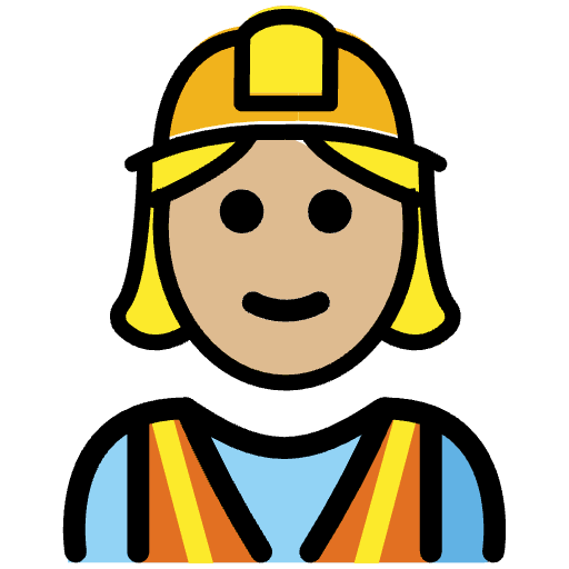 Woman Construction Worker Medium Light Skin Tone Element from OpenMoji Emoji Set
