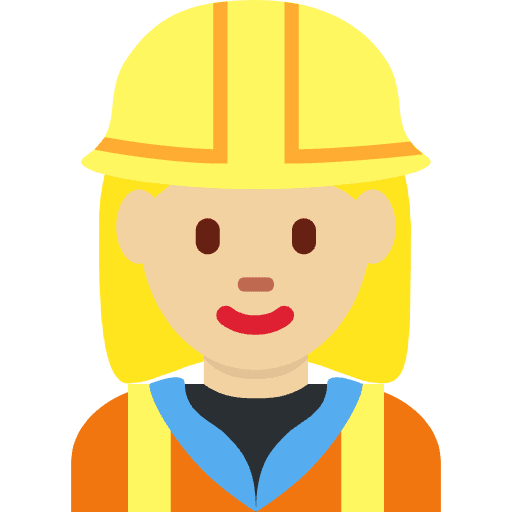 Woman Construction Worker Medium Light Skin Tone Emoji from Twemoji Set