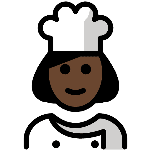 Woman Cook Dark Skin Tone Element from OpenMoji Emoji Set
