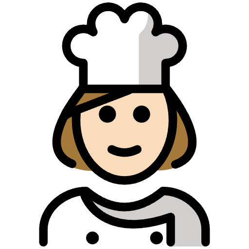Woman Cook Light Skin Tone Emoji from OpenMoji Emoji Set