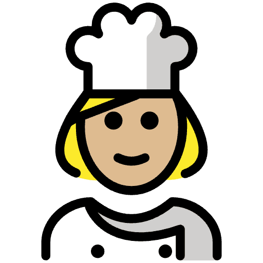 Woman Cook Medium Light Skin Tone Emoji from OpenMoji Emoji Set
