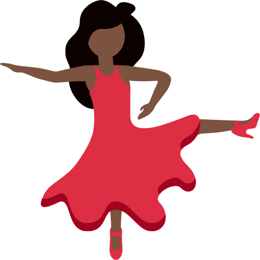 Woman Dancing Dark Skin Tone Emoji from Twemoji Emoji Set