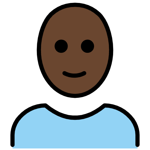 Woman Dark Skin Tone Bald Emoji from OpenMoji Set