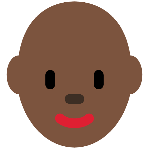 Woman Dark Skin Tone Bald Emoji from Twemoji Emoji Set