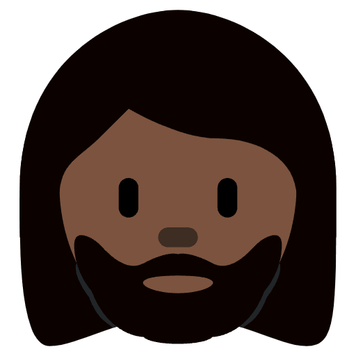 Woman Dark Skin Tone Beard Emoji from Twemoji Emoji Set