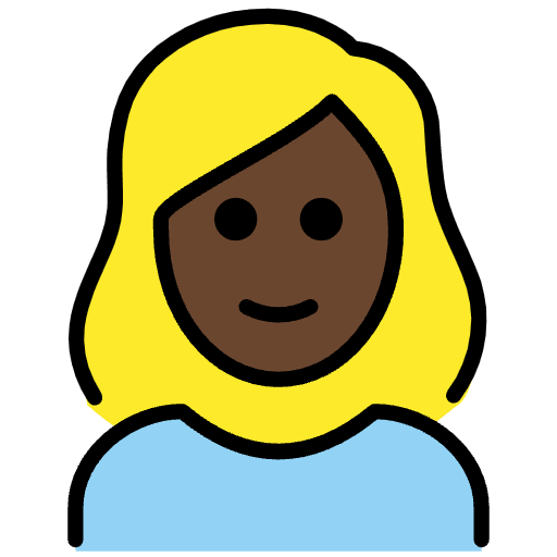 Woman Dark Skin Tone Blond Hair Emoji from OpenMoji Set