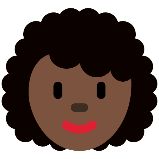 Woman Dark Skin Tone Curly Hair Element from Twemoji Emoji Set