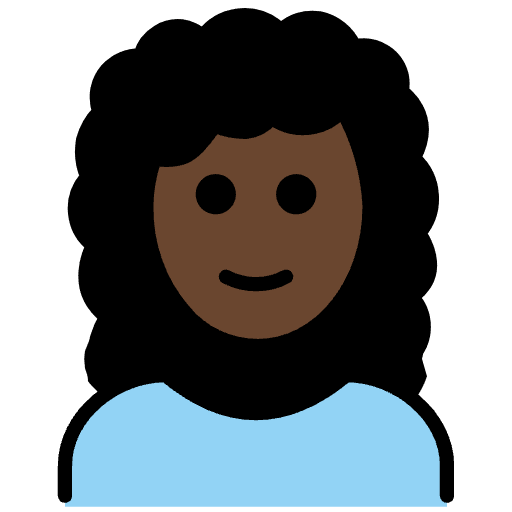 Woman Dark Skin Tone Curly Hair Element from OpenMoji Emoji Set