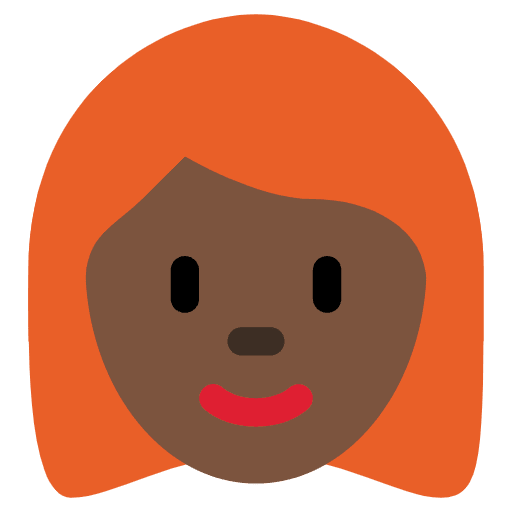 Woman Dark Skin Tone Red Hair Emoji from Twemoji Emoji Set