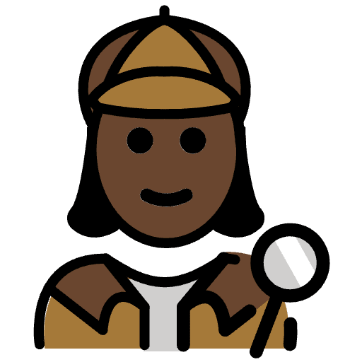 Woman Detective Dark Skin Tone Emoji from OpenMoji Set