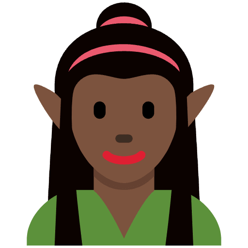 Woman Elf Dark Skin Tone Emoji from Twemoji Emoji Set