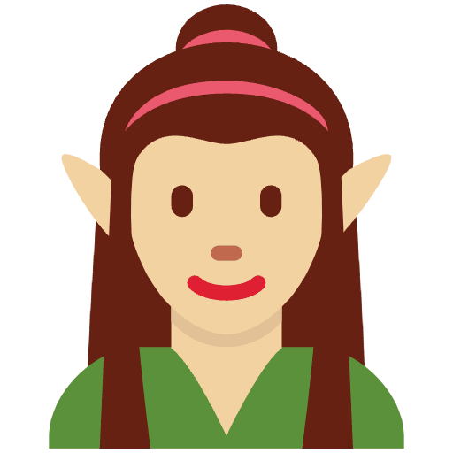 Woman Elf Medium Light Skin Tone Element from Twemoji Emoji Set