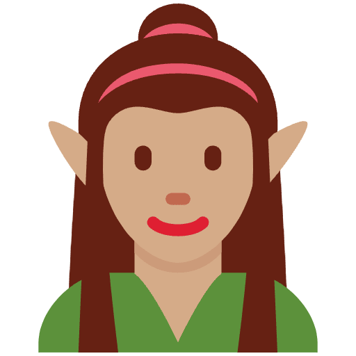 Woman Elf Medium Skin Tone Element from Twemoji Emoji Set