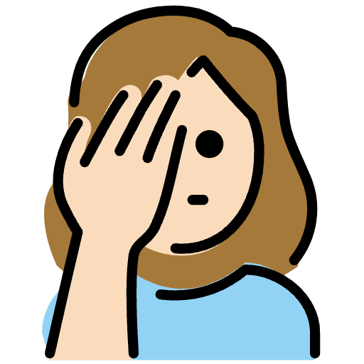 Woman Facepalming Light Skin Tone Element from OpenMoji Emoji Set