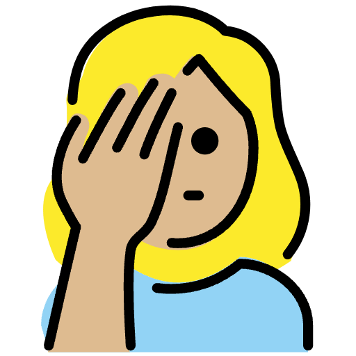Woman Facepalming Medium Light Skin Tone Emoji from OpenMoji Emoji Set