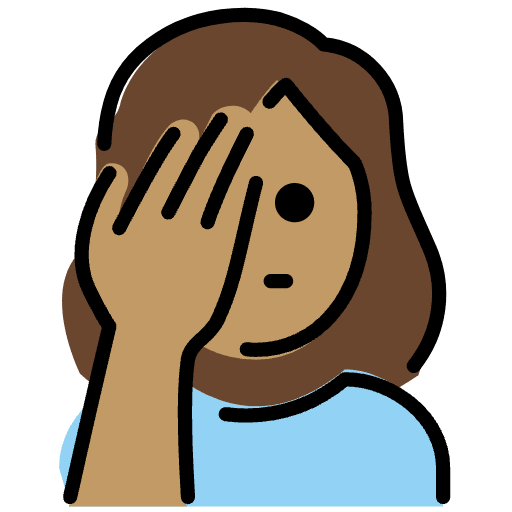 Woman Facepalming Medium Skin Tone Element from OpenMoji Emoji Set