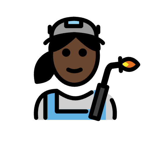 Woman Factory Worker Dark Skin Tone Element from OpenMoji Emoji Set