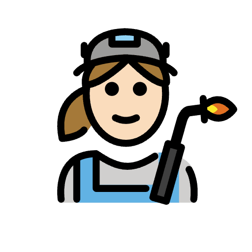 Woman Factory Worker Light Skin Tone Element from OpenMoji Emoji Set