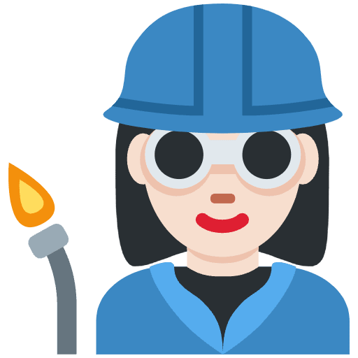 Woman Factory Worker Light Skin Tone Emoji from Twemoji Emoji Set