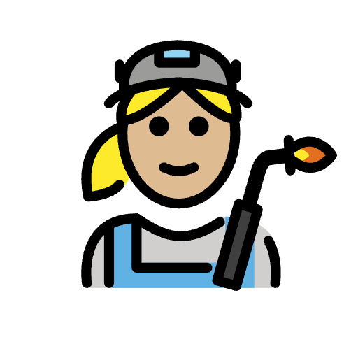 Woman Factory Worker Medium Light Skin Tone Emoji from OpenMoji Set