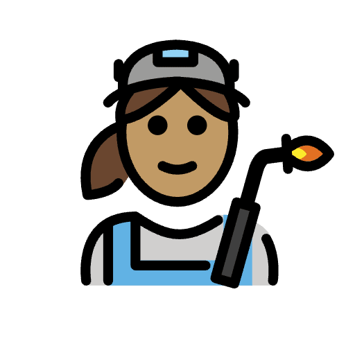 Woman Factory Worker Medium Skin Tone Element from OpenMoji Emoji Set