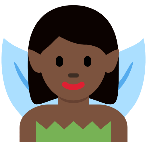 Woman Fairy Dark Skin Tone Emoji from Twemoji Emoji Set