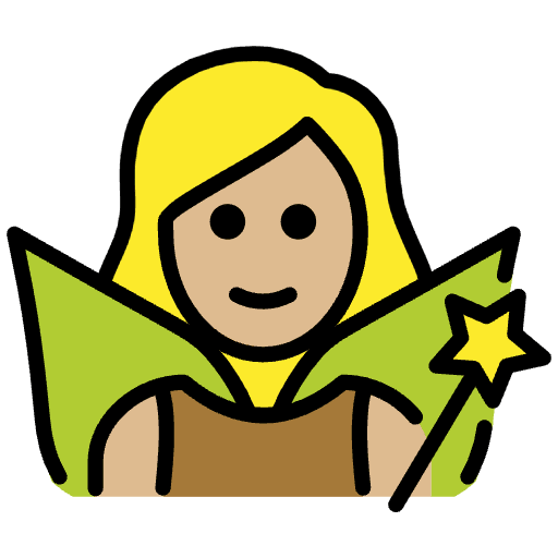 Woman Fairy Medium Light Skin Tone Element from OpenMoji Emoji Set