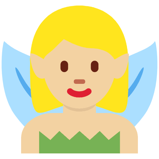 Woman Fairy Medium Light Skin Tone Element from Twemoji Emoji Set