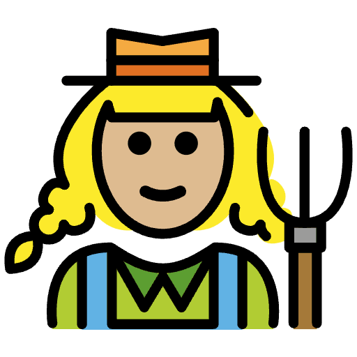 Woman Farmer Medium Light Skin Tone Element from OpenMoji Emoji Set