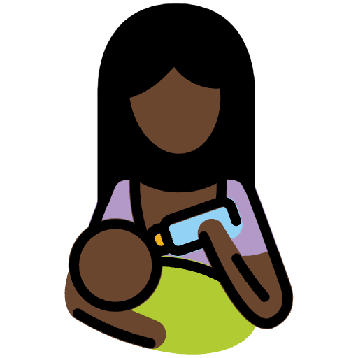 Woman Feeding Baby Dark Skin Tone Element from OpenMoji Emoji Set