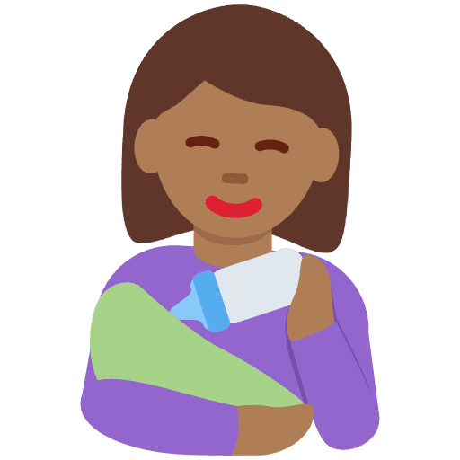 Woman Feeding Baby Medium Dark Skin Tone Element from Twemoji Emoji Set