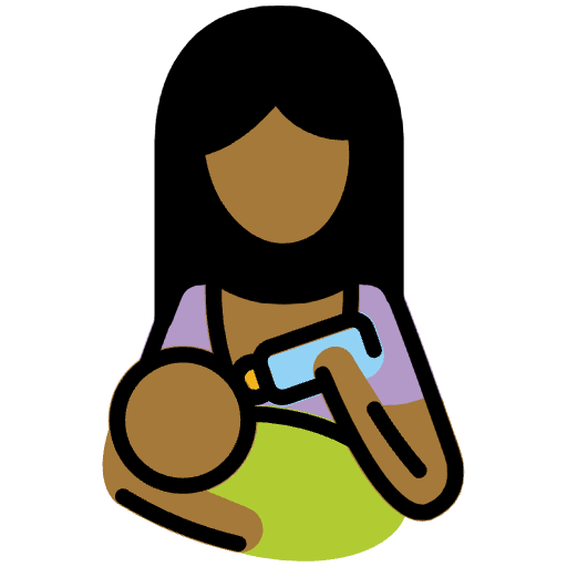 Woman Feeding Baby Medium Dark Skin Tone Element from OpenMoji Emoji Set