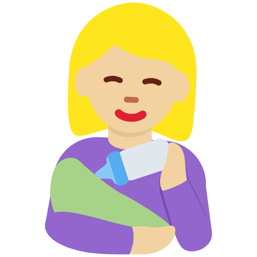 Woman Feeding Baby Medium Light Skin Tone Element from Twemoji Emoji Set