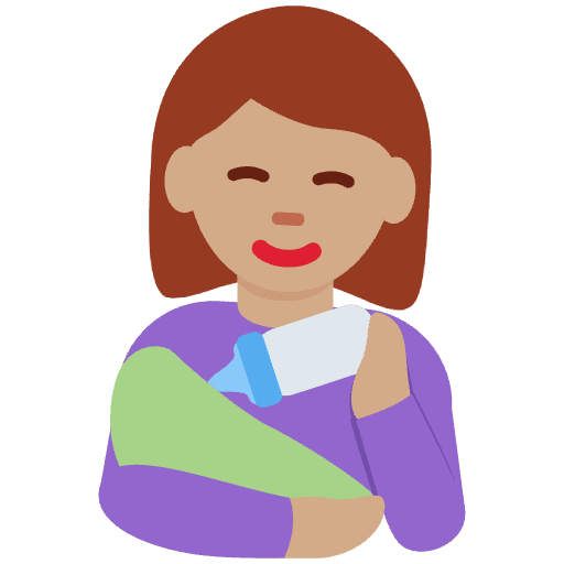 Woman Feeding Baby Medium Skin Tone Emoji from Twemoji Emoji Set