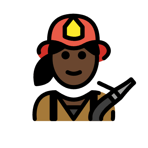 Woman Firefighter Dark Skin Tone Emoji from OpenMoji Emoji Set