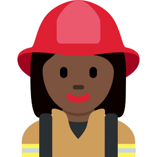 Woman Firefighter Dark Skin Tone Emoji from Twemoji Emoji Set