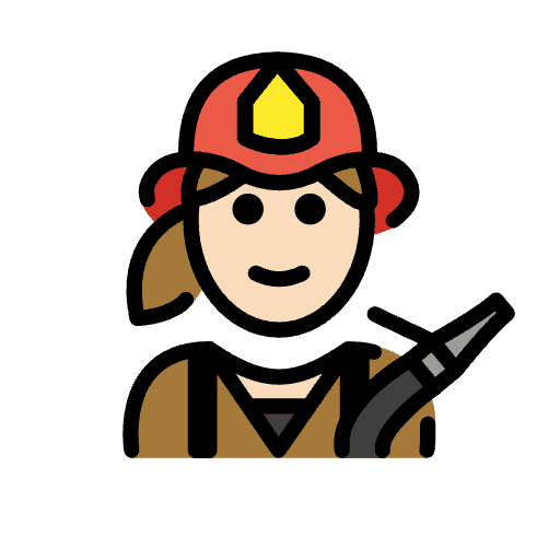 Woman Firefighter Light Skin Tone Emoji from OpenMoji Emoji Set
