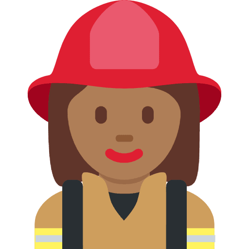 Woman Firefighter Medium Dark Skin Tone Emoji from Twemoji Emoji Set