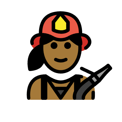 Woman Firefighter Medium Dark Skin Tone Emoji from OpenMoji Emoji Set