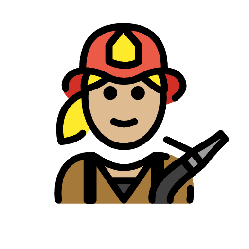 Woman Firefighter Medium Light Skin Tone Emoji from OpenMoji Emoji Set
