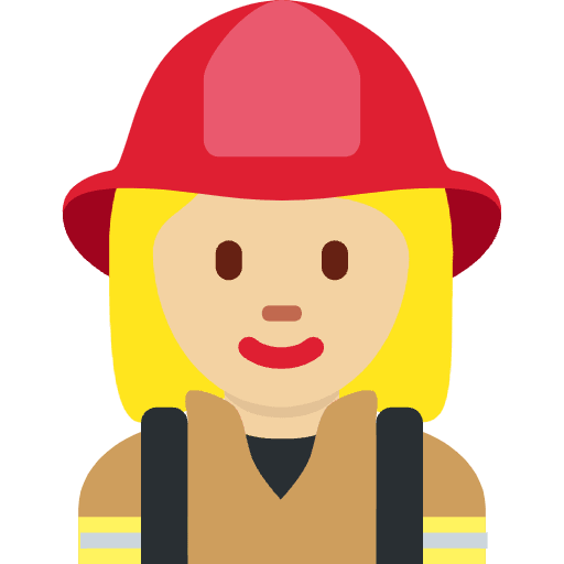 Woman Firefighter Medium Light Skin Tone Emoji from Twemoji Emoji Set