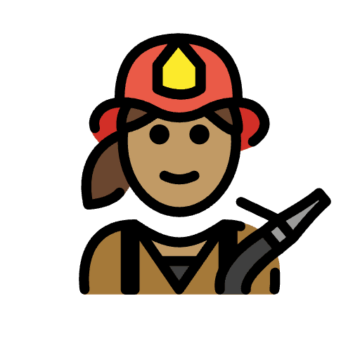 Woman Firefighter Medium Skin Tone Emoji from OpenMoji Emoji Set