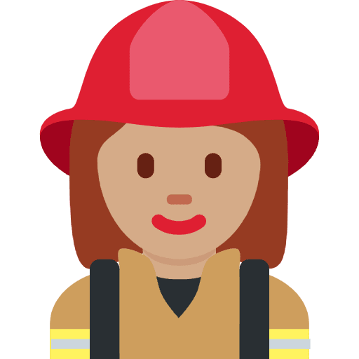 Woman Firefighter Medium Skin Tone Emoji from Twemoji Emoji Set