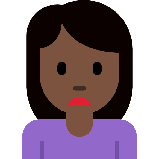 Woman Frowning Dark Skin Tone Emoji from Twemoji Set